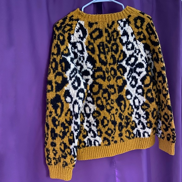 Vintage leopard print Wool Sweater - Picture 2 of 7